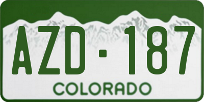 CO license plate AZD187