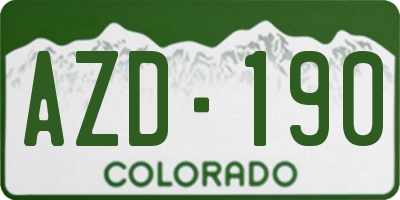 CO license plate AZD190