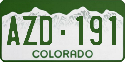 CO license plate AZD191