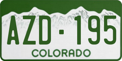 CO license plate AZD195