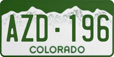 CO license plate AZD196