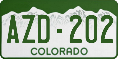 CO license plate AZD202