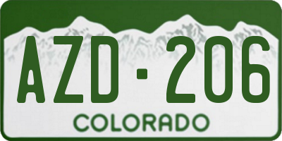 CO license plate AZD206