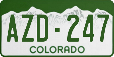 CO license plate AZD247