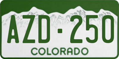 CO license plate AZD250