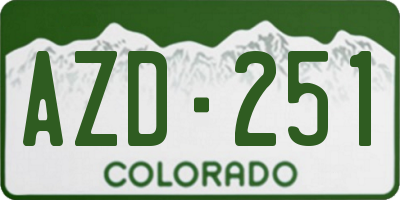 CO license plate AZD251