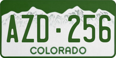 CO license plate AZD256