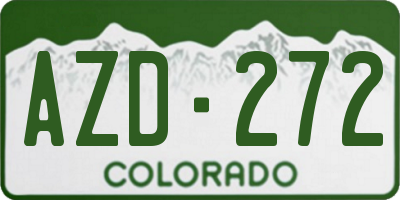 CO license plate AZD272
