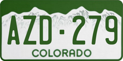 CO license plate AZD279