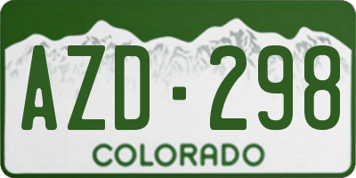 CO license plate AZD298