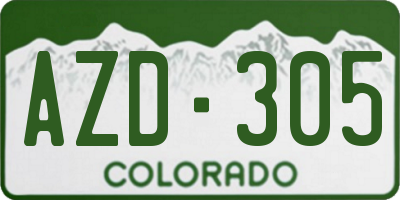 CO license plate AZD305