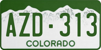 CO license plate AZD313