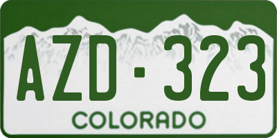 CO license plate AZD323