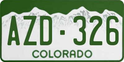 CO license plate AZD326
