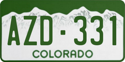 CO license plate AZD331