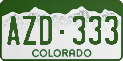 CO license plate AZD333