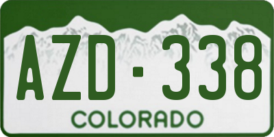 CO license plate AZD338