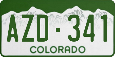 CO license plate AZD341