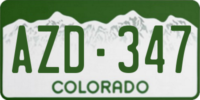 CO license plate AZD347