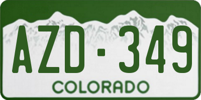 CO license plate AZD349