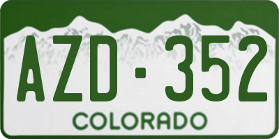 CO license plate AZD352