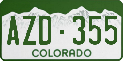 CO license plate AZD355