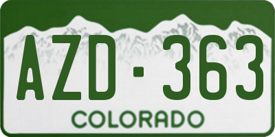 CO license plate AZD363