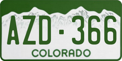 CO license plate AZD366