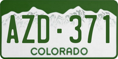 CO license plate AZD371