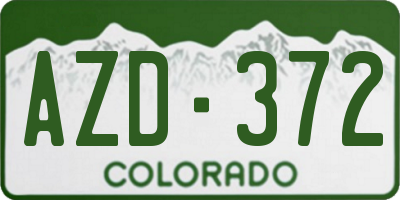 CO license plate AZD372