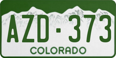 CO license plate AZD373