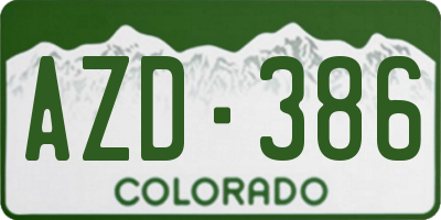 CO license plate AZD386