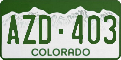 CO license plate AZD403