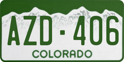 CO license plate AZD406