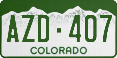 CO license plate AZD407