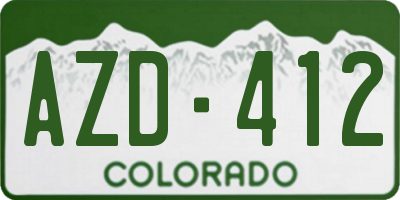 CO license plate AZD412