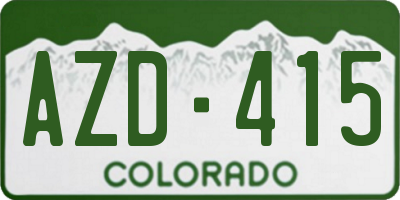 CO license plate AZD415