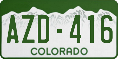 CO license plate AZD416