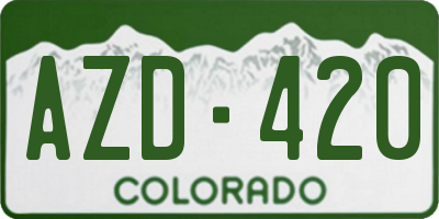 CO license plate AZD420