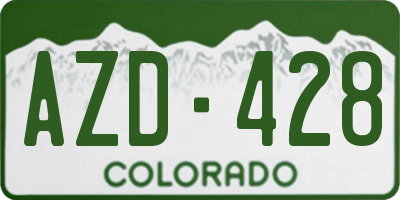CO license plate AZD428