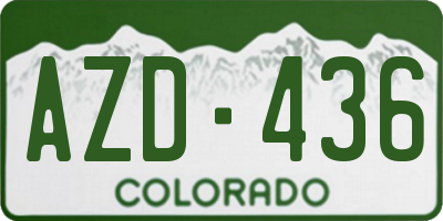 CO license plate AZD436