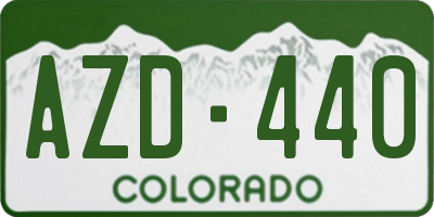 CO license plate AZD440