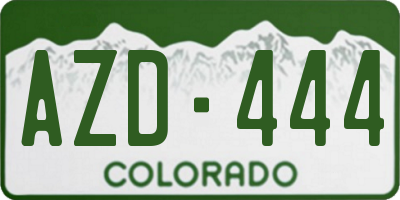 CO license plate AZD444