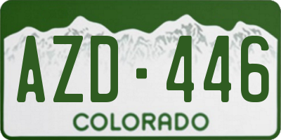 CO license plate AZD446