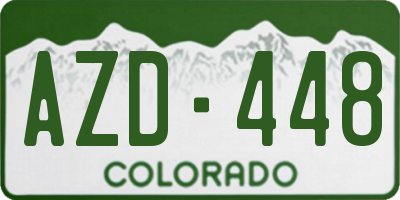 CO license plate AZD448