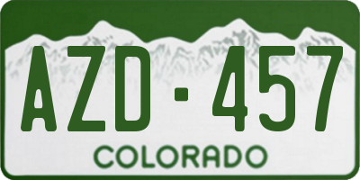 CO license plate AZD457