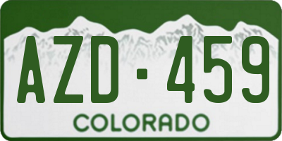 CO license plate AZD459