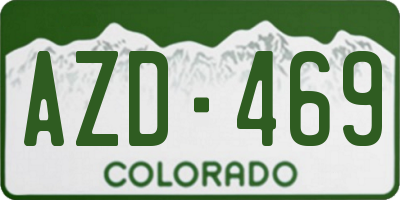 CO license plate AZD469