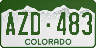 CO license plate AZD483