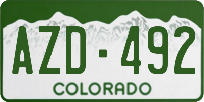 CO license plate AZD492